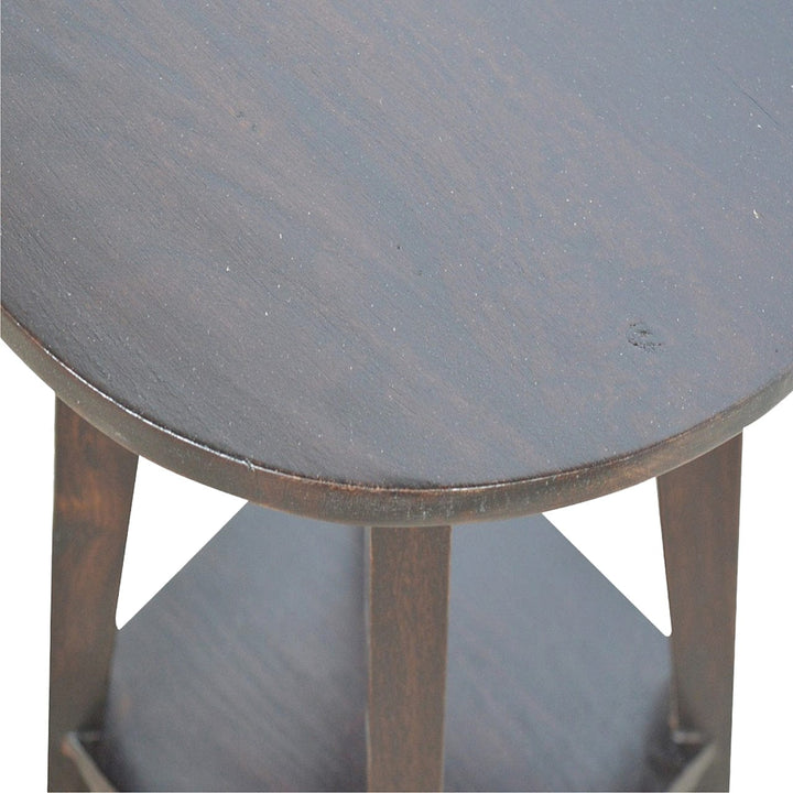 Walnut Undercarriage Bar Stool - Solid Mango Wood Counter Stool for Kitchen - product view 6 showing handcrafted solid...