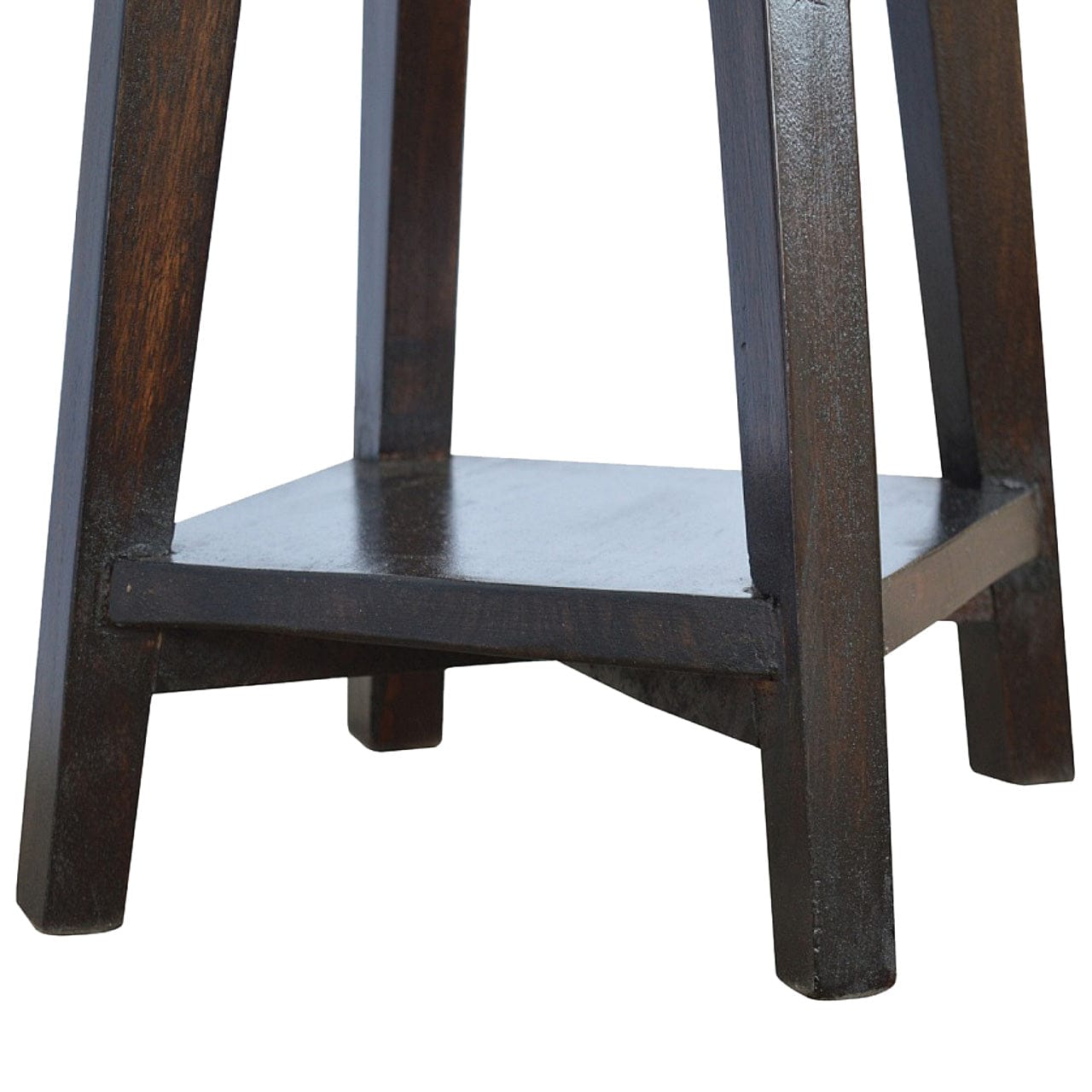 Walnut Undercarriage Bar Stool - Solid Mango Wood Counter Stool for Kitchen - product view 5 showing handcrafted solid...