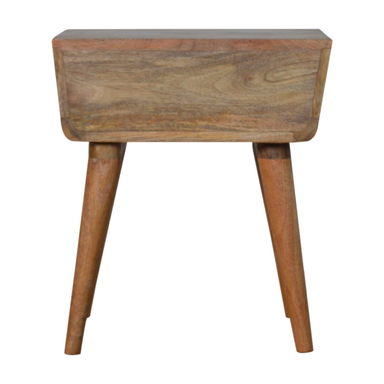 White Trape Nightstand - Solid Mango Wood Bedside Table for Bedroom - product view 8 showing handcrafted solid mango wood...