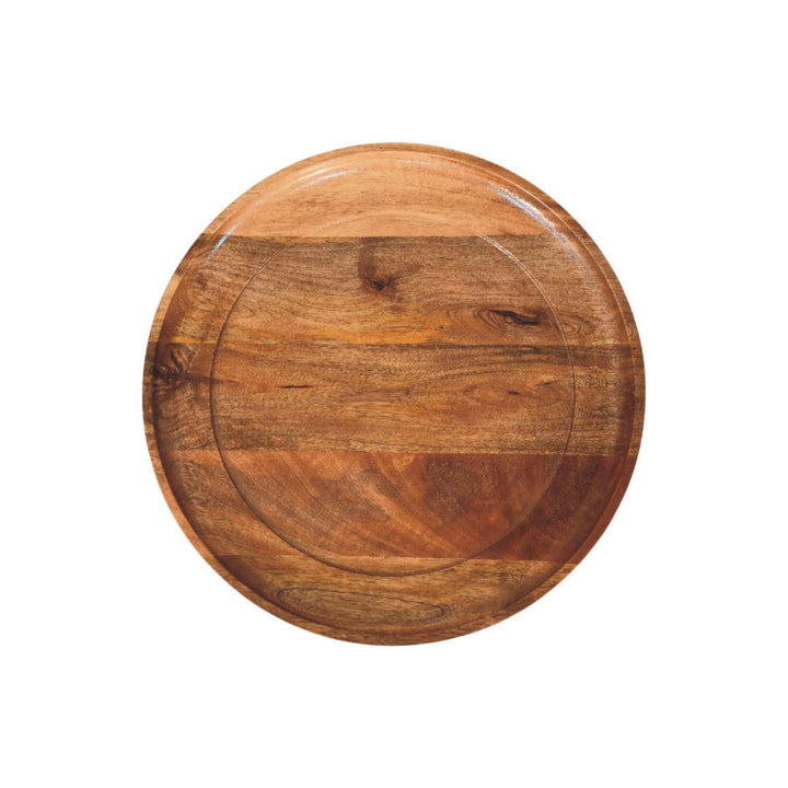 Spindle Tray Side Table in Solid Mango Wood - product view 5 showing handcrafted solid mango wood side table