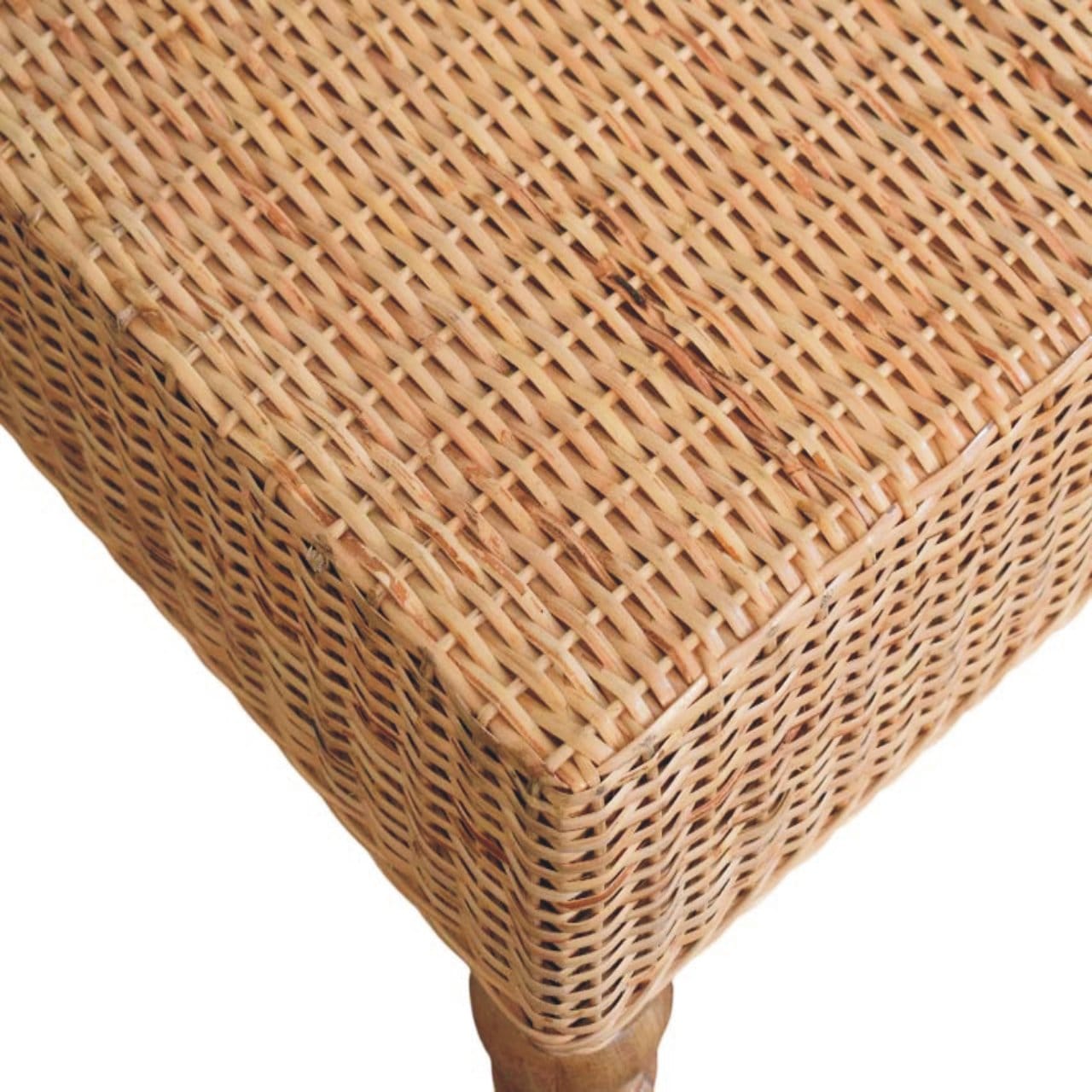 Glamorous Regency Woven Coffee Table - Solid Mango Wood Center Table for Living Room - product view 7 showing handcrafted...