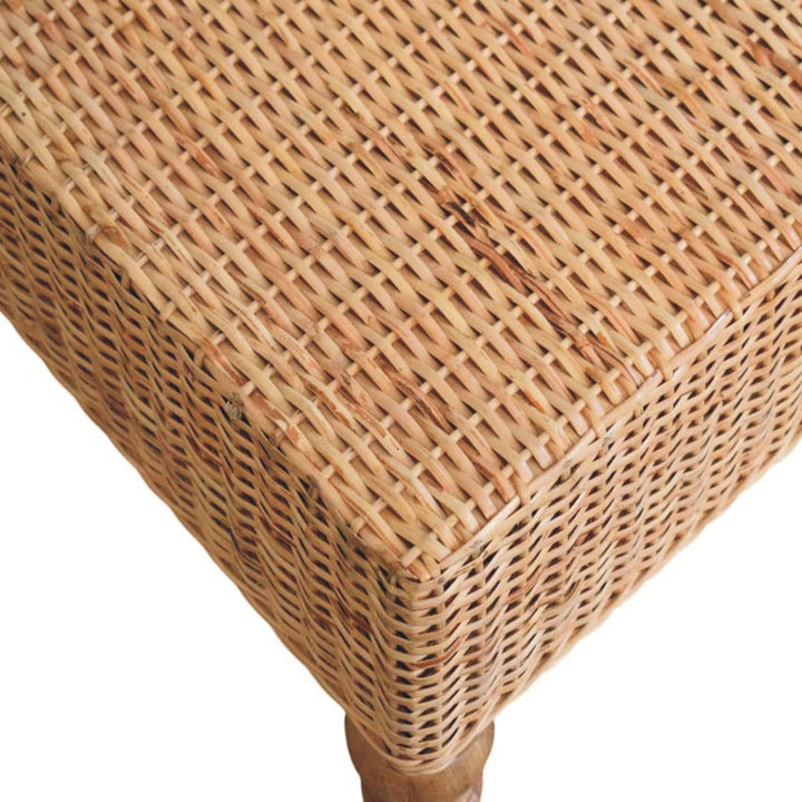 Glamorous Regency Woven Coffee Table - Solid Mango Wood Center Table for Living Room - product view 7 showing handcrafted...