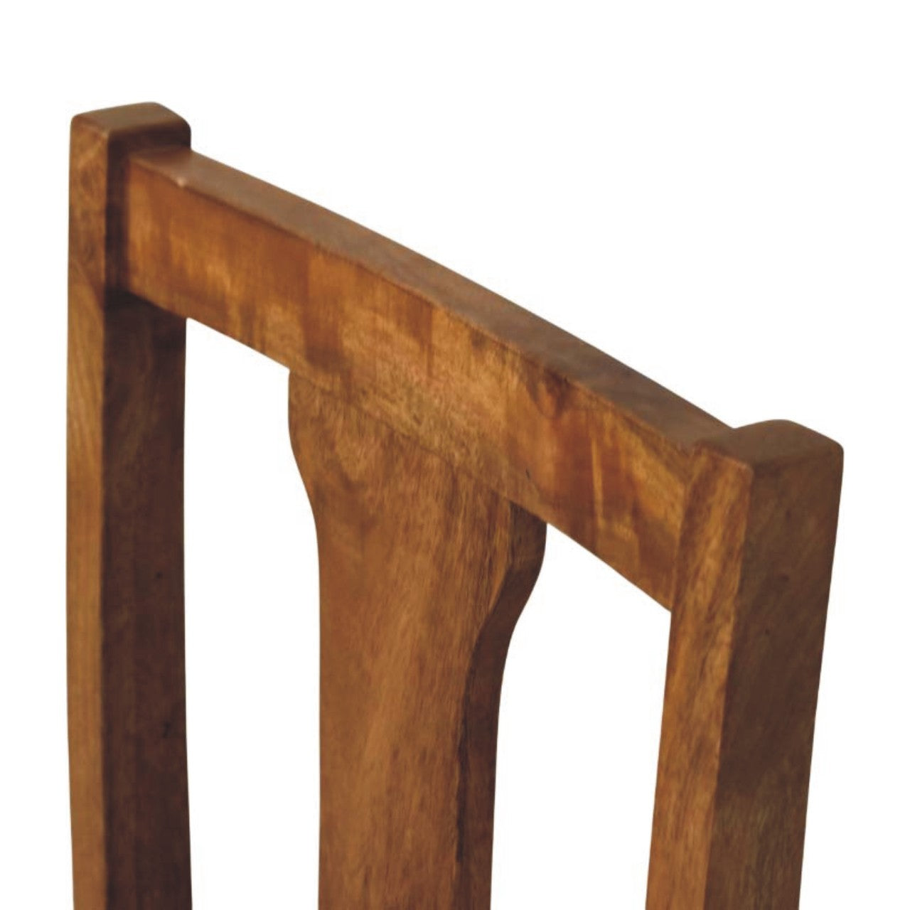 Amber Oak Writing Chair with Turned Legs in Solid Mango Wood - product view 3 showing handcrafted solid mango wood chair
