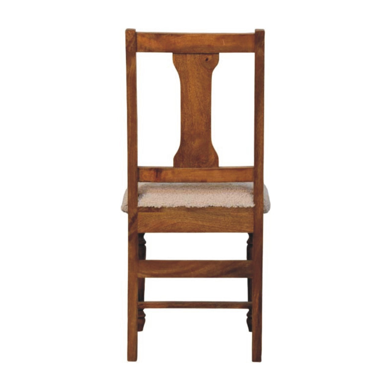 Amber Oak Writing Chair with Turned Legs in Solid Mango Wood - product view 6 showing handcrafted solid mango wood chair