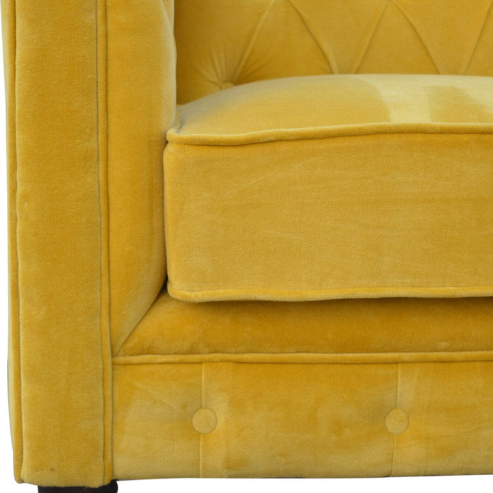 Velvet Chesterfield Dresser - Solid Mango Wood Storage Chest for Bedroom - product view 6 showing handcrafted solid mango...