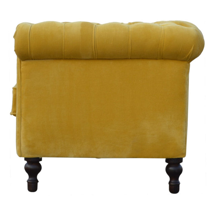 Velvet Chesterfield Dresser - Solid Mango Wood Storage Chest for Bedroom - product view 7 showing handcrafted solid mango...