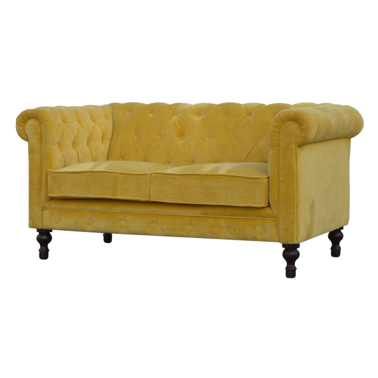 Velvet Chesterfield Dresser - Solid Mango Wood Storage Chest for Bedroom - main view showing handcrafted solid mango wood...