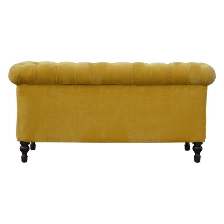 Velvet Chesterfield Dresser - Solid Mango Wood Storage Chest for Bedroom - product view 8 showing handcrafted solid mango...