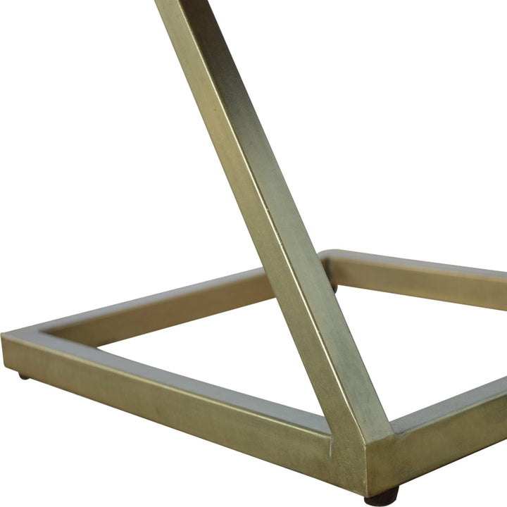 Z-shaped Golden End Table - Solid Mango Wood Side Table for Living Room - product view 7 showing handcrafted solid mango...