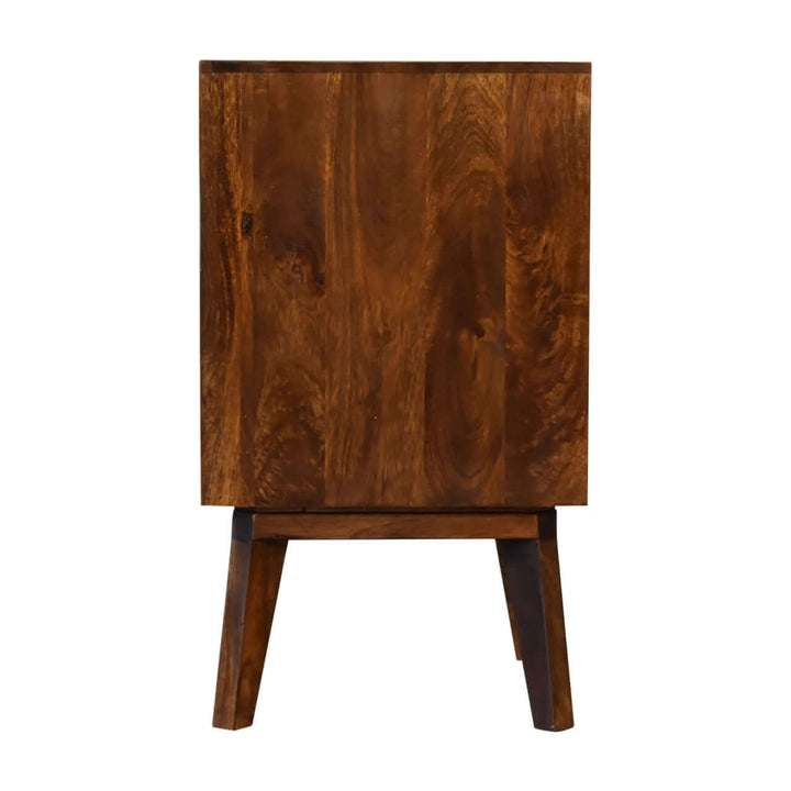 Zen Nightstand - Solid Mango Wood Bedside Table for Bedroom - product view 9 showing handcrafted solid mango wood nightstand