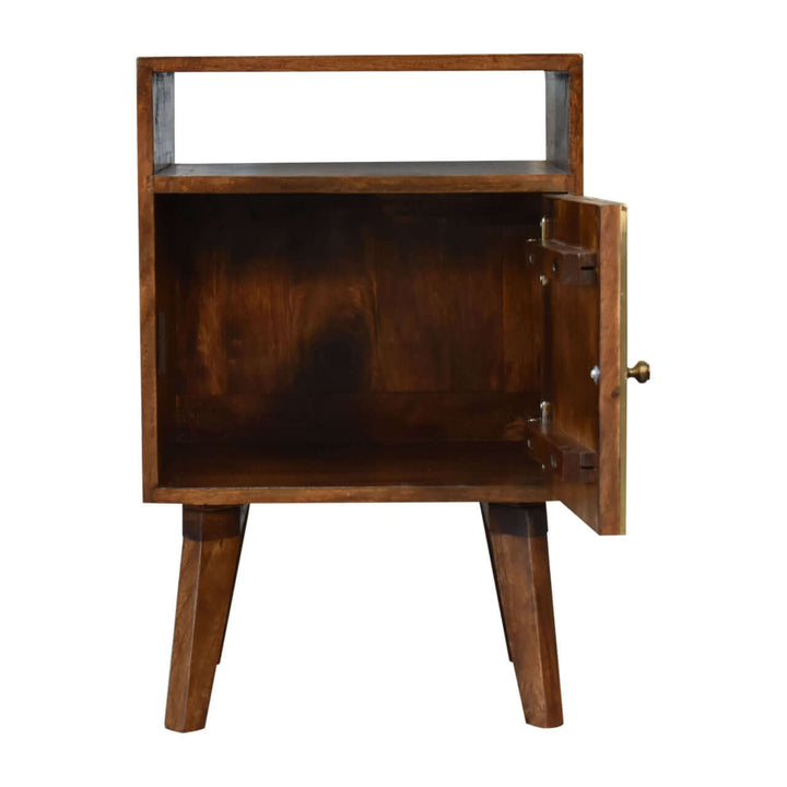 Zen Nightstand - Solid Mango Wood Bedside Table for Bedroom - product view 7 showing handcrafted solid mango wood nightstand