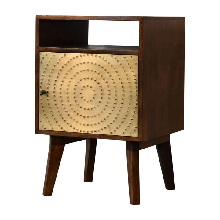 Zen Nightstand - Solid Mango Wood Bedside Table for Bedroom - product view 4 showing handcrafted solid mango wood nightstand
