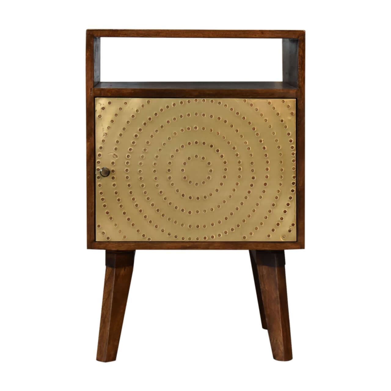 Zen Nightstand - Solid Mango Wood Bedside Table for Bedroom - product view 2 showing handcrafted solid mango wood nightstand