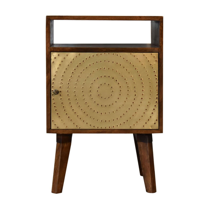 Zen Nightstand - Solid Mango Wood Bedside Table for Bedroom - product view 2 showing handcrafted solid mango wood nightstand