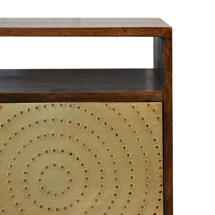 Zen Nightstand - Solid Mango Wood Bedside Table for Bedroom - product view 5 showing handcrafted solid mango wood nightstand